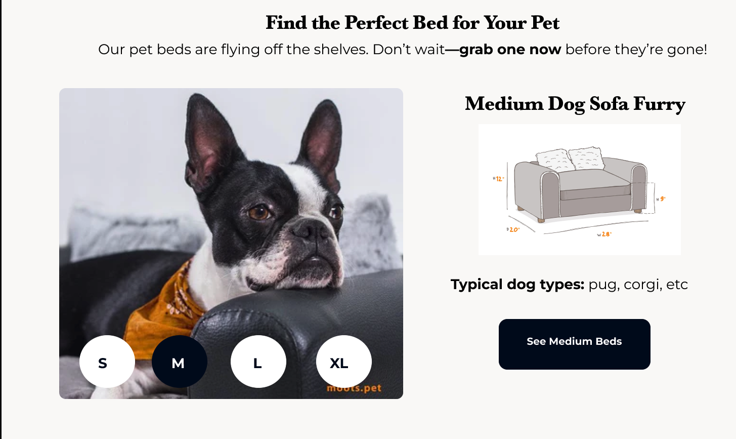 Heatmap showing user confusion around size selection on product page